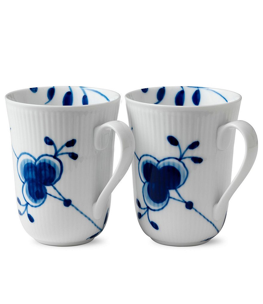 Royal Copenhagen Blue Fluted Mega Mug 11-oz, Pair