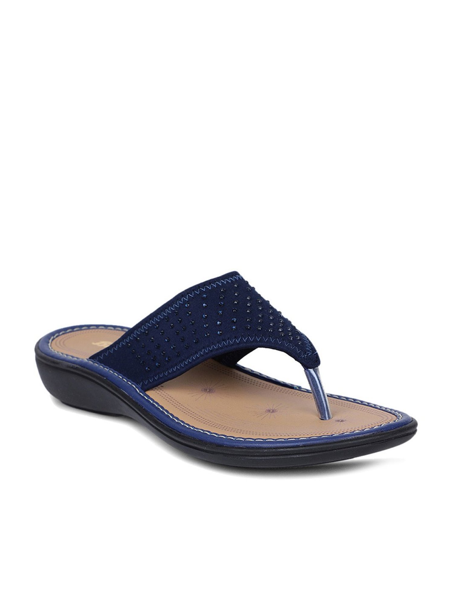 Bata Women's Blue Thong Wedges