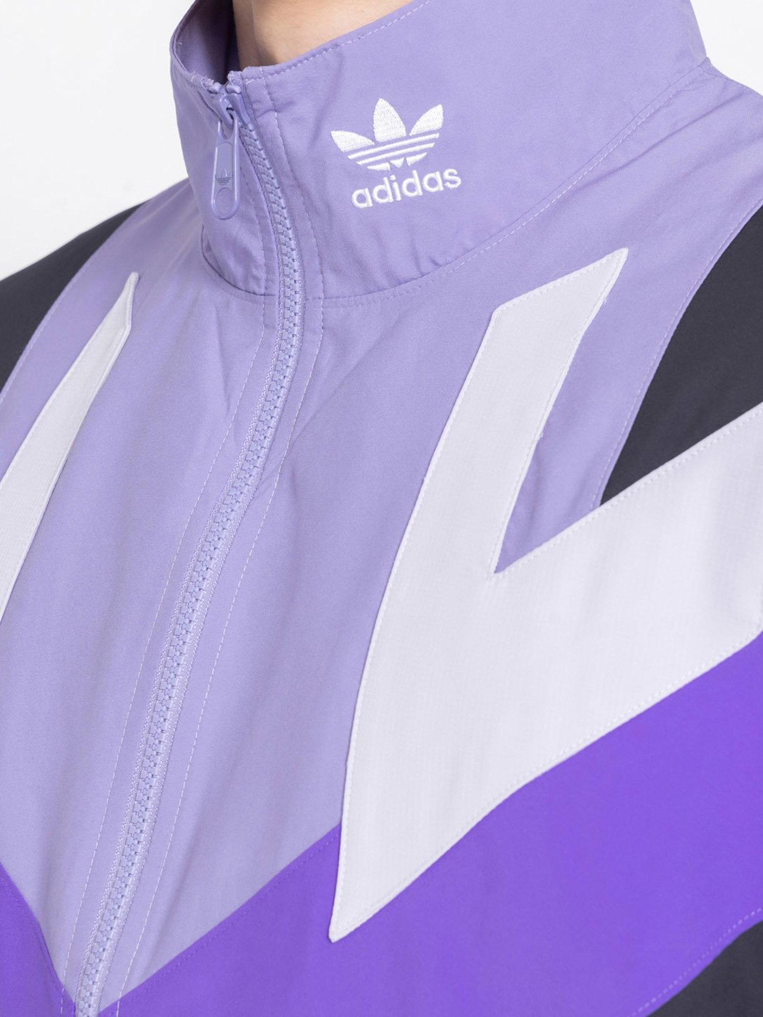 Adidas Originals Purple Regular Fit High Neck Track Jacket