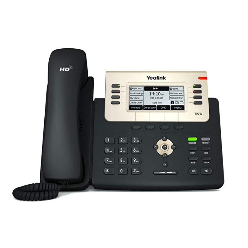T27G IP Phone 6 Lines 366Inch Graphical LCD USB 20 DualPort Gigabit Ethernet 8023af PoE Power Adapter Not Included SIPT27G