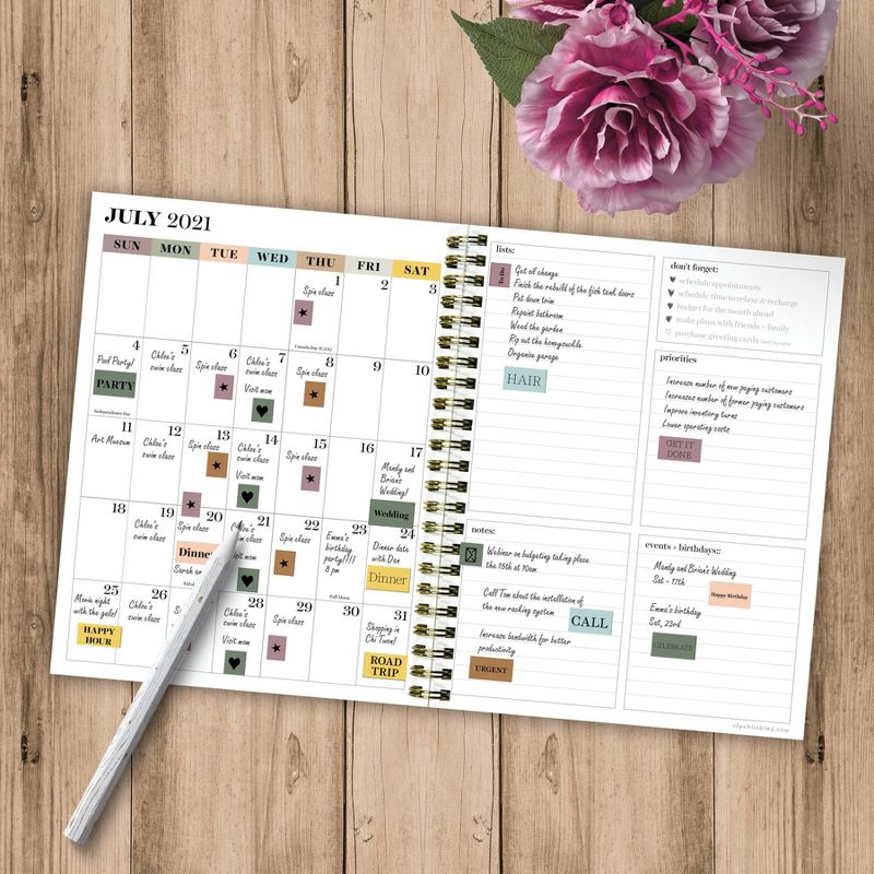 2021-22 Academic Planner 6" x 8" Marble Daily/Weekly/Monthly - The Time Factory