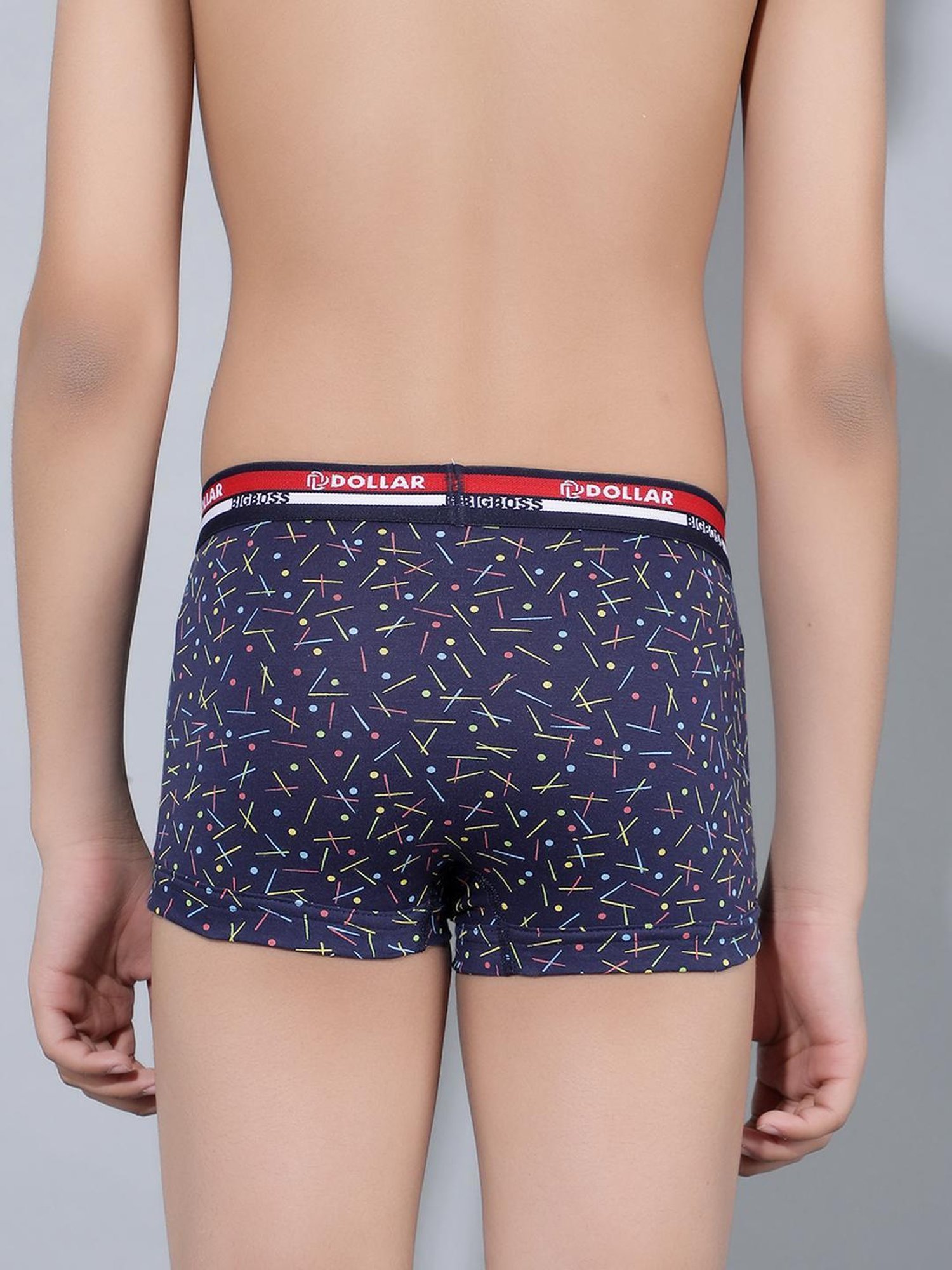 Frenchie Kids Pink & Grey Solid Briefs (Pack Of 2)