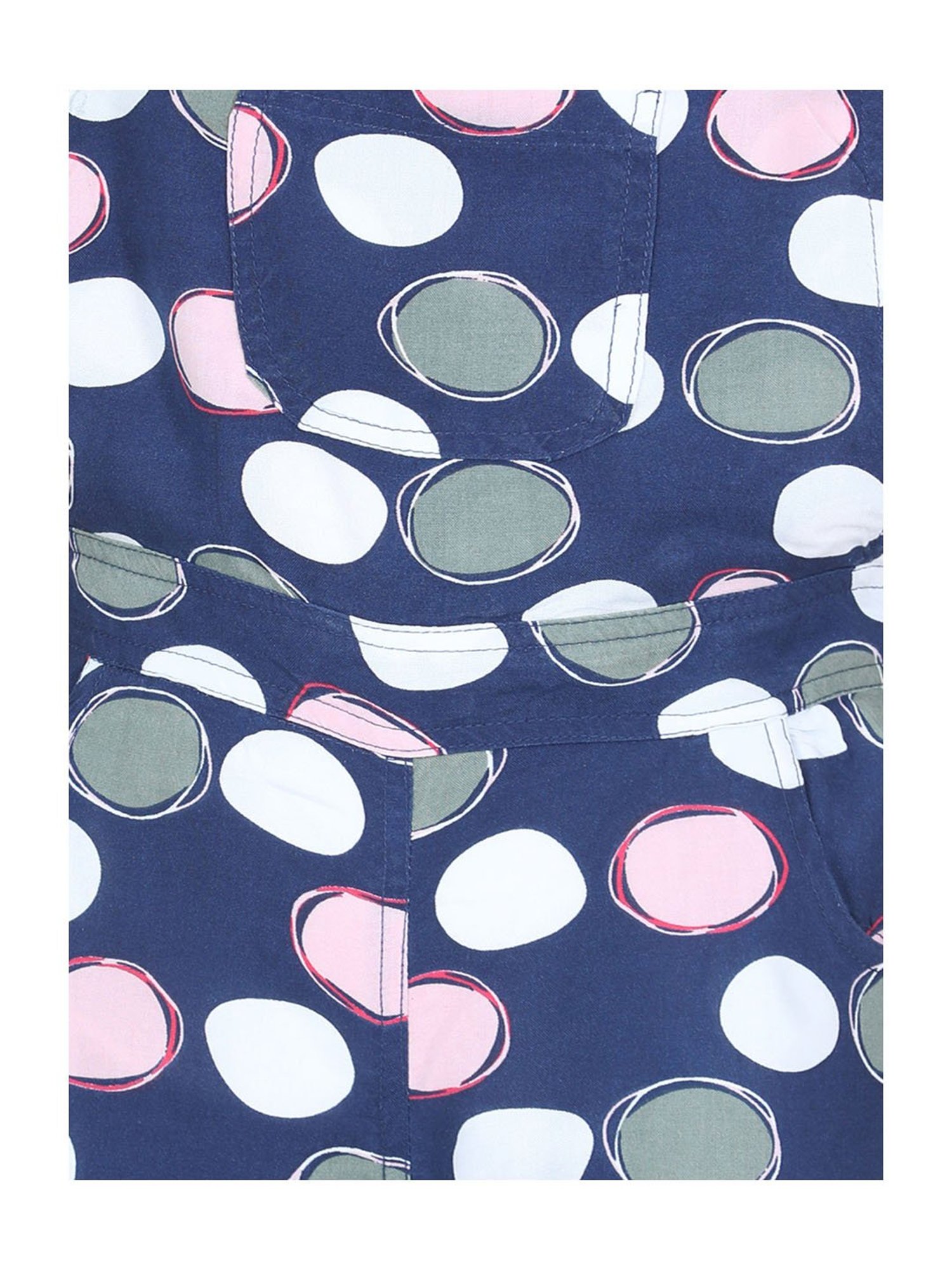 StyleStone Kids Blue & Pink Printed Playsuit