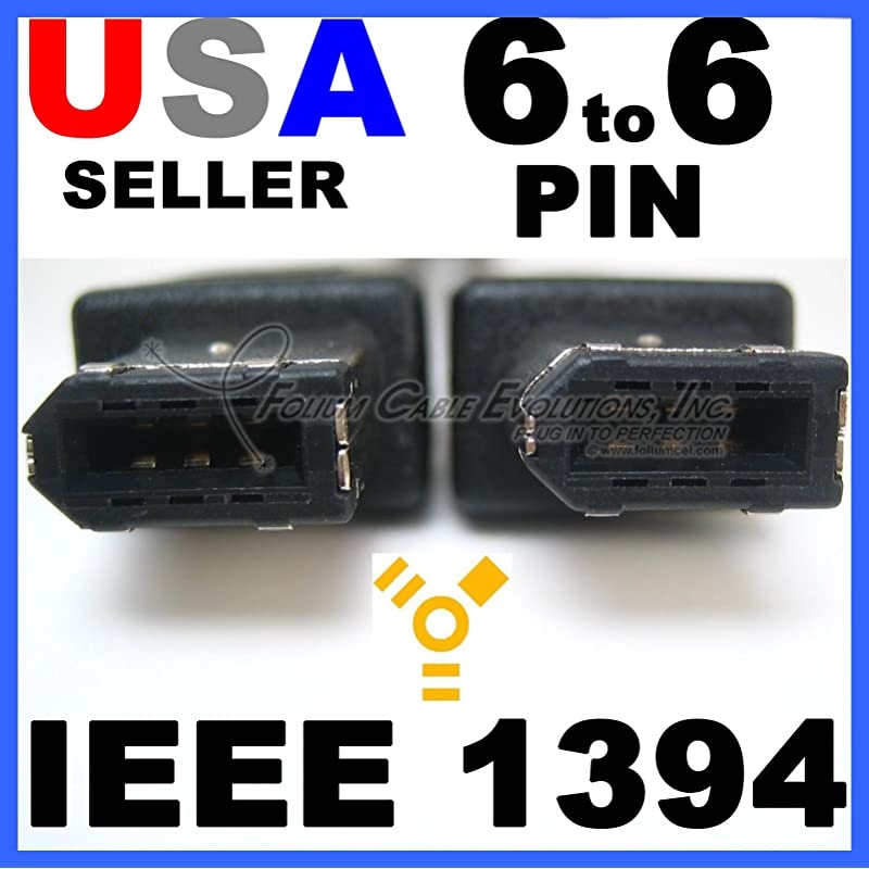 IEEE 1394 Firewire 400 iLink 6 Pin to 6 Pin IEEE1394 6-6 Length 6FT for PC Mac DV 6 Foot 6 Feet Black Friday November Cyber Monday Sale