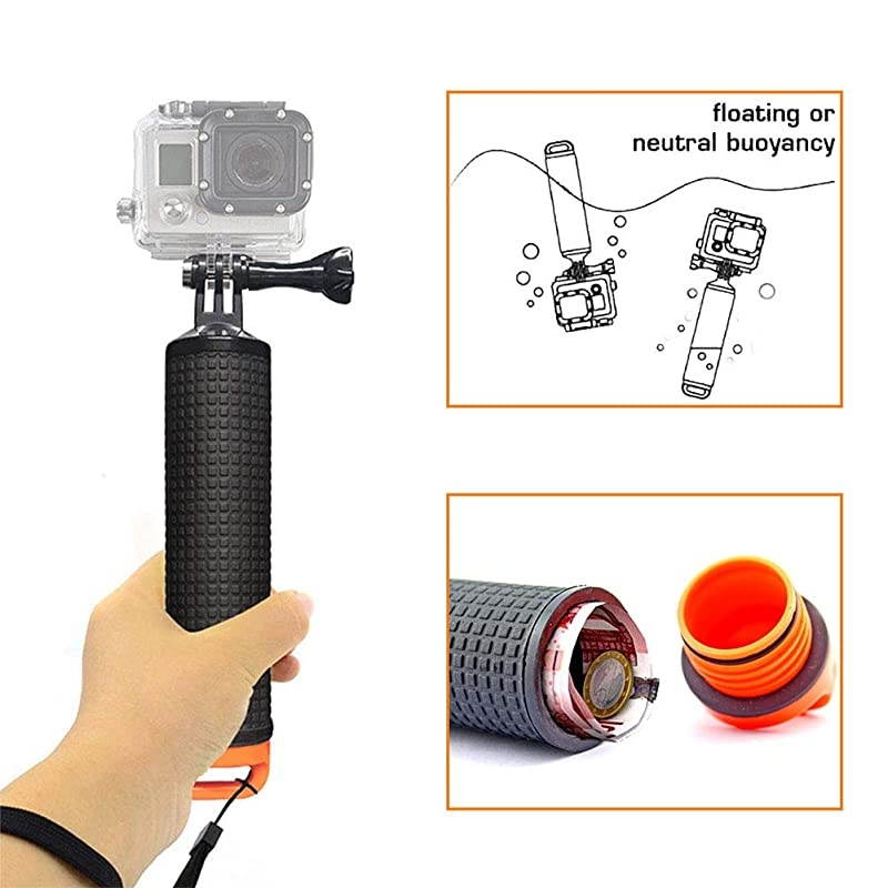 Waterproof Floating Hand Grip for GoPro Hero Session Black Silver Hero 7 6 5 4 3 3+ 2 1 SJ4000 SJ5000 Xiaomi Action Cameras with Camera Float Strap