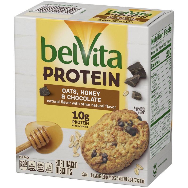 belVita Protein Oats Honey and Chocolate Breakfast Bars - 4ct