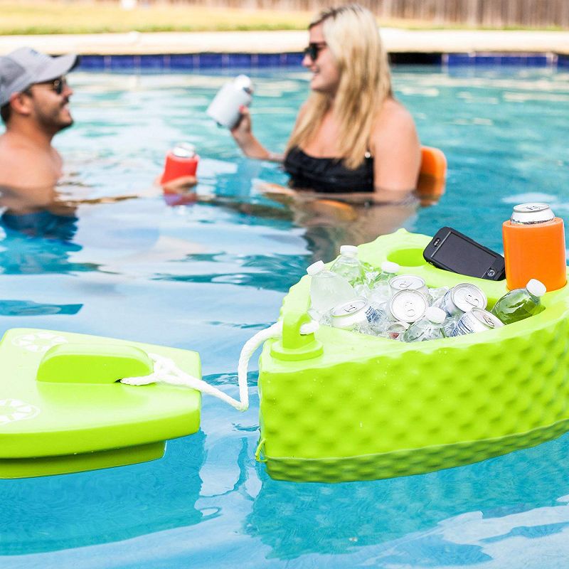 TRC Recreation Water Resistant Floating Super Soft Goodlife Drink Kooler for Water Adventures and Activities, Lime