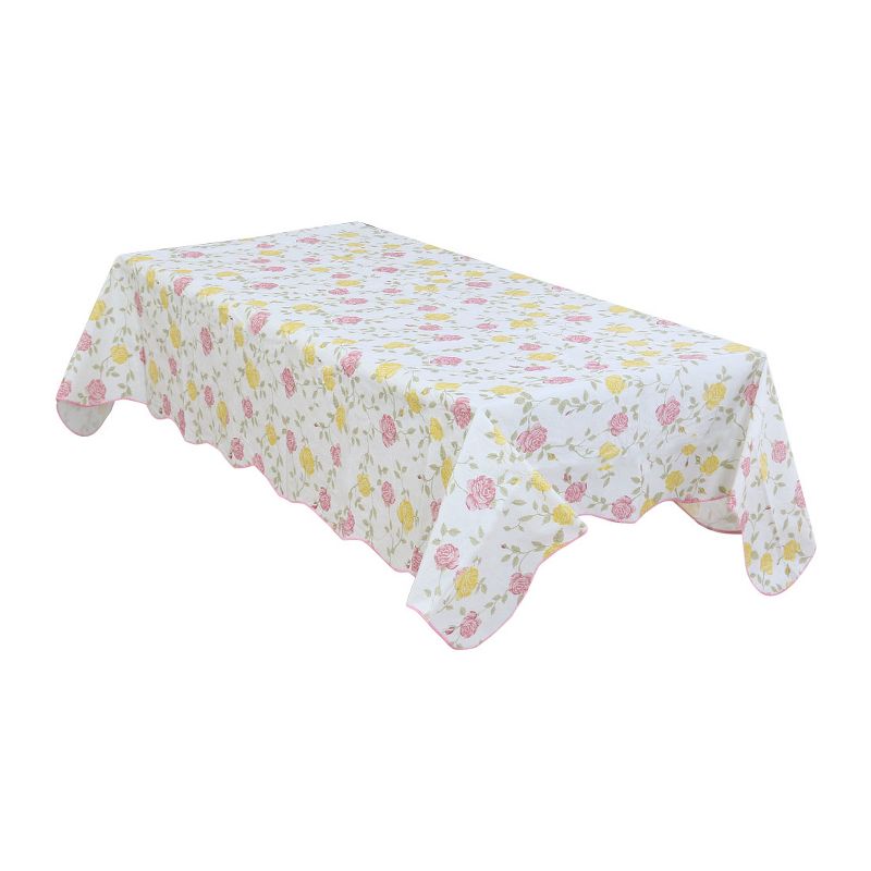 41"x60" Rectangle Vinyl Water Oil Resistant Printed Tablecloths Bi-color Rose - PiccoCasa