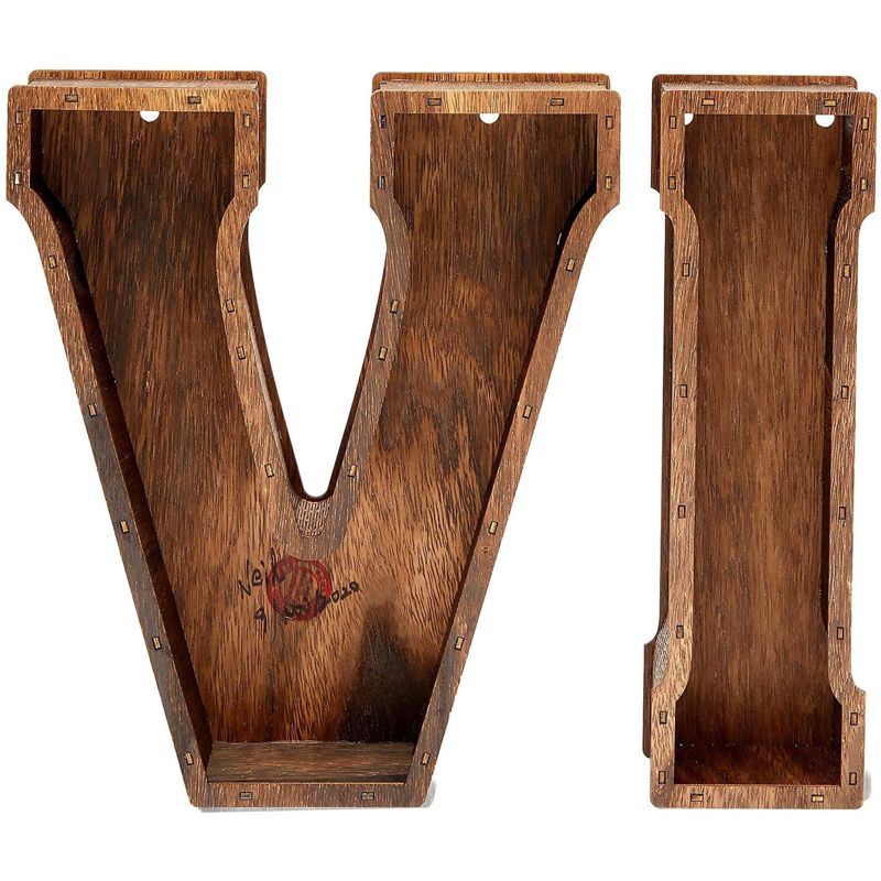 Juvale "VINO" Letters Wine Cork Holder, Brown Wood Home D'ecor, 11.75" tall
