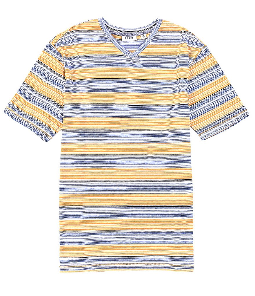 Short Sleeve Vintage Stripe V-Neck Tee