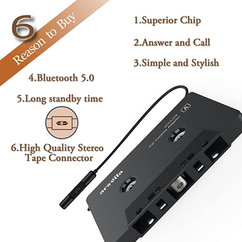 Car Audio Bluetooth Cassette Receiver Tape Player Bluetooth 50 Cassette Aux Adapter