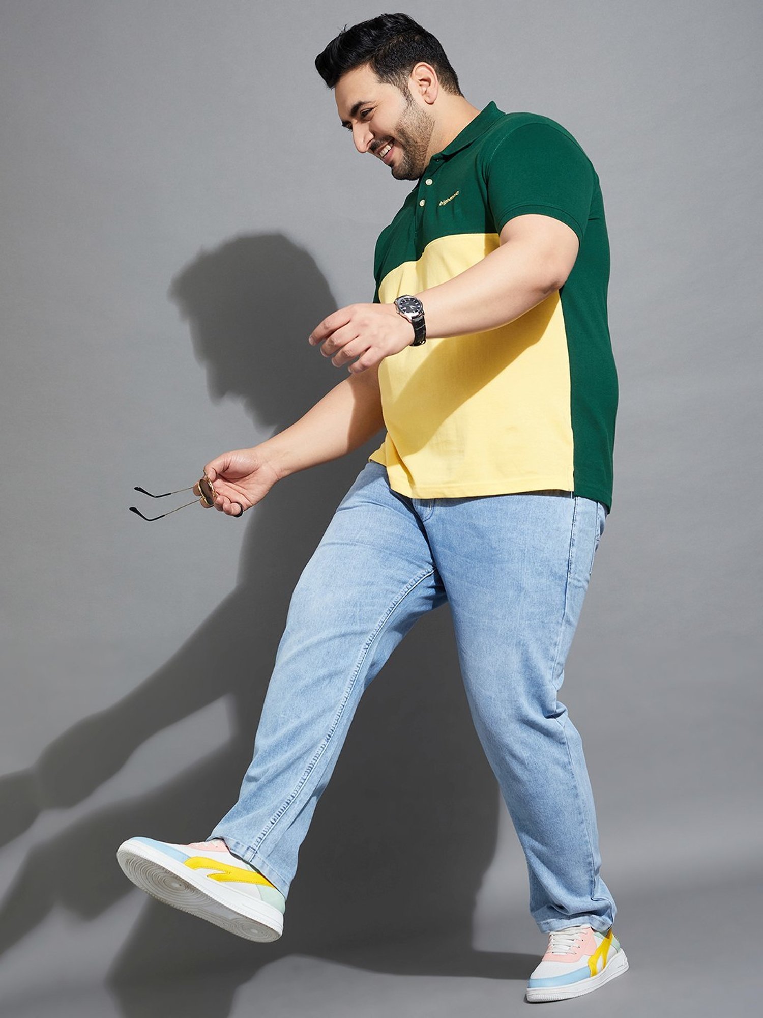 Bigbanana Plus Size Blue Cotton Regular Fit Jeans