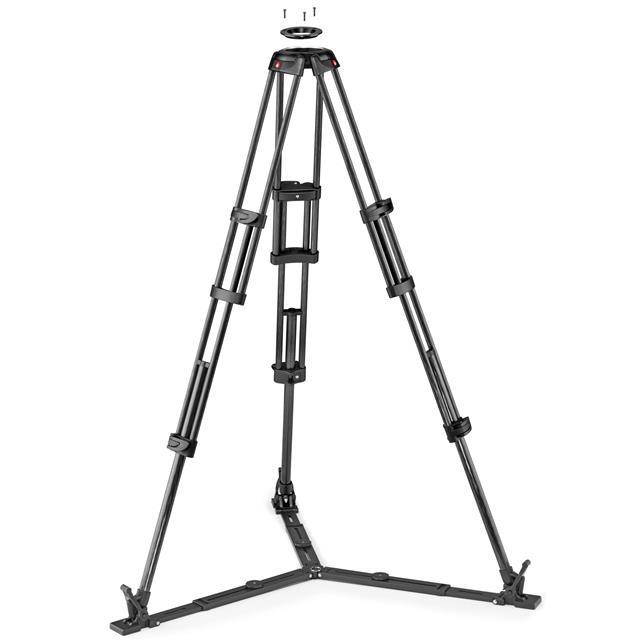 Manfrotto Carbon Fiber Twin Leg Video Tripod with Ground Spreader, 100/75mm Bowl