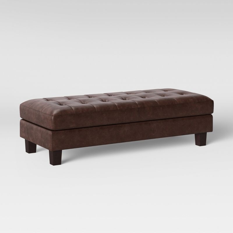 Edgemere Sectional Sofa and Large Ottoman Faux Leather Brown - Project 62™