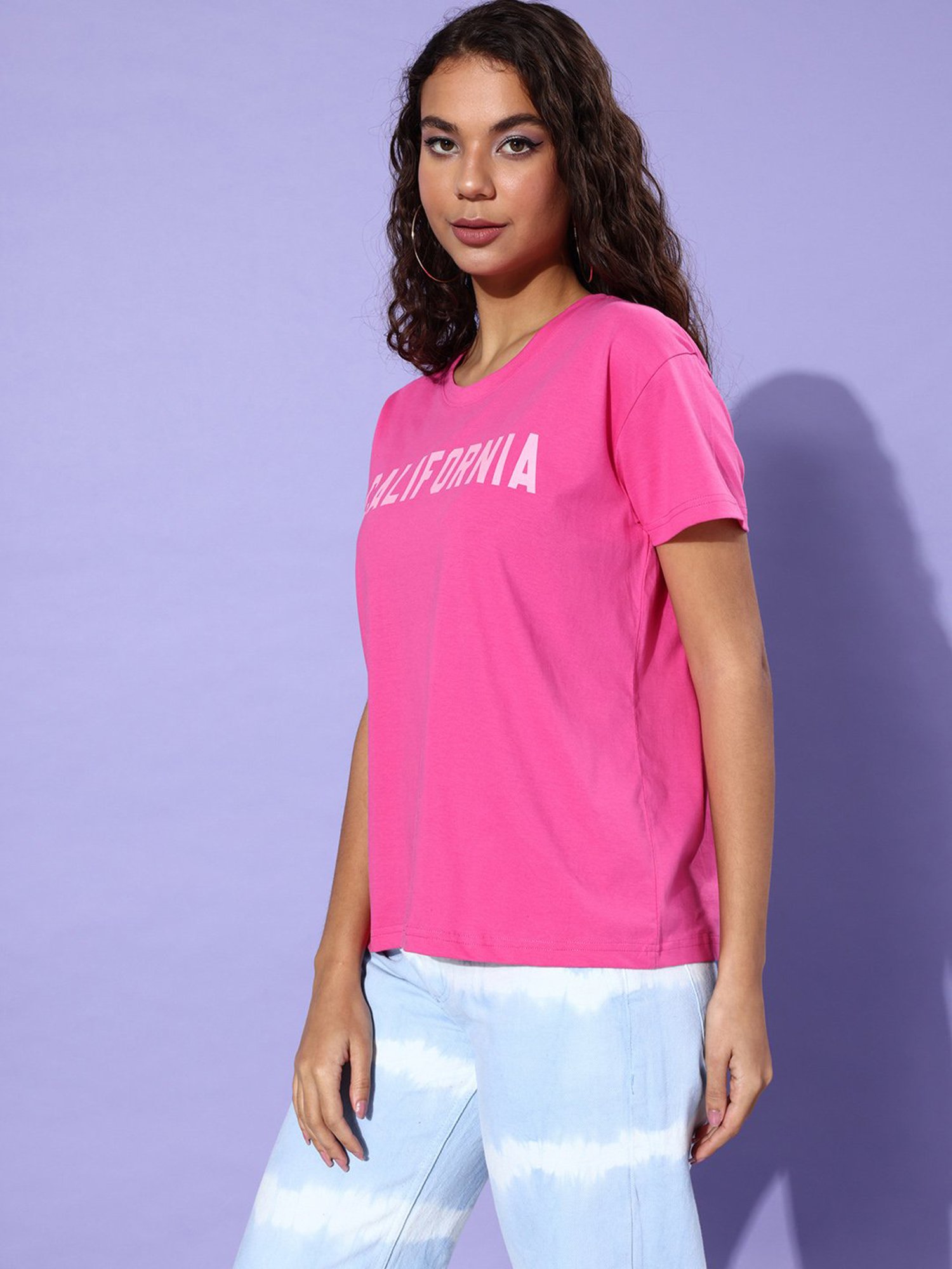 Dillinger Pink Cotton Graphic Print T-Shirt