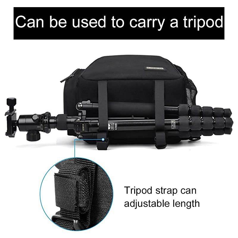 Camera Bag Sling Backpack Camera Case Backpack with Tripod Holder for DSLRSLR Mirrorless Cameras Canon Nikon Sony Pentax Black