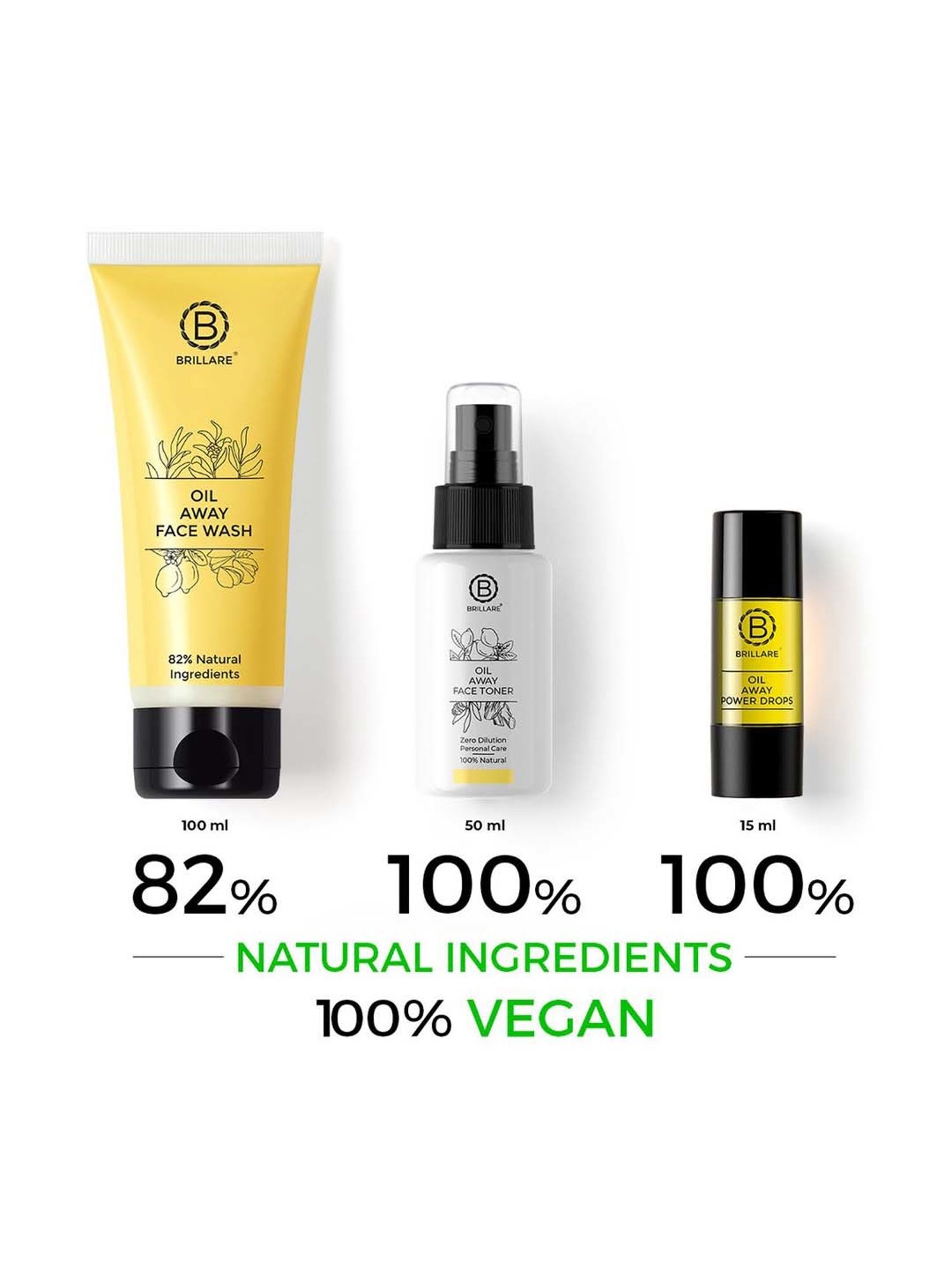 Brillare Oil Away Complete Skin Care Kit for Acne Prone Skin