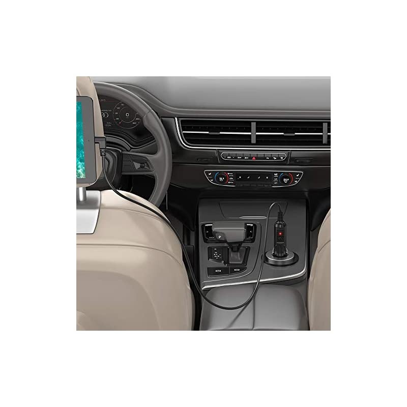 DC 12V 2A Car Charger Universal Power Cord with 8 Connector Tips for DVD Player GPS Bluetooth Speakers Breast Pump Piano Keyboard External Hard Drive