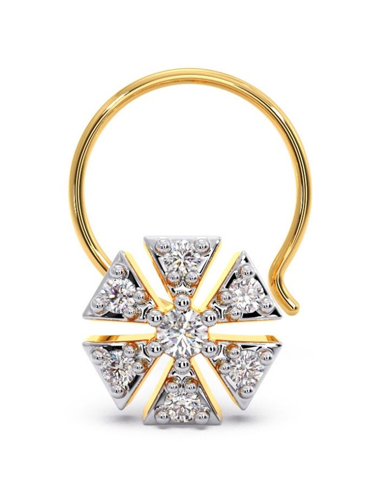 Candere by Kalyan Jewellers 18k Yellow Gold and Diamond Nosepin for Women