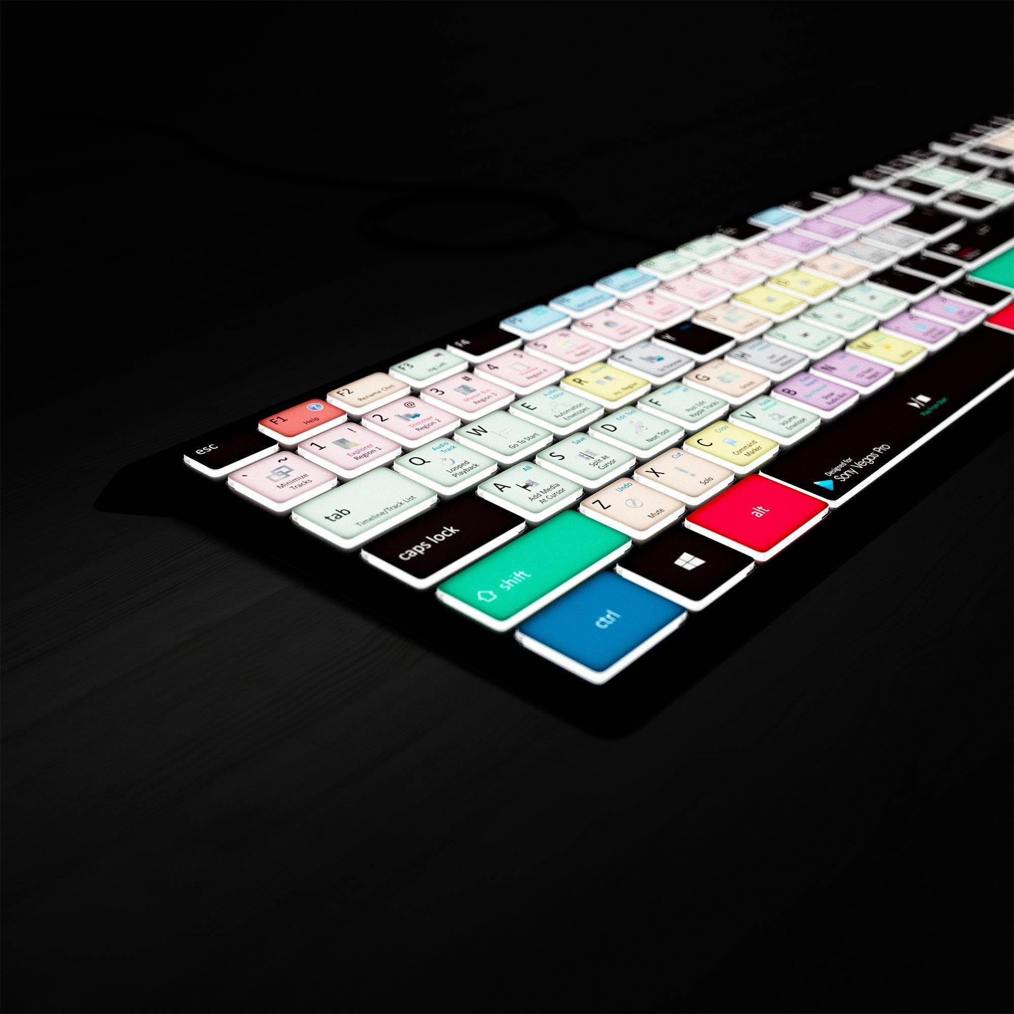 Vegas Pro Keyboard - Backlit Video Editing Keyboard - Latest Version for Magix Vegas, Sony Vegas
