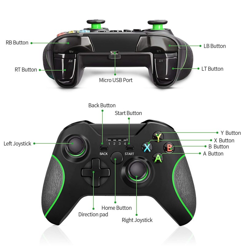 Wireless Controller Enhanced Gamepad For Xbox One/ One S/ One X/ One Elite/ PS3/ Windows 10 | Dual Vibration
