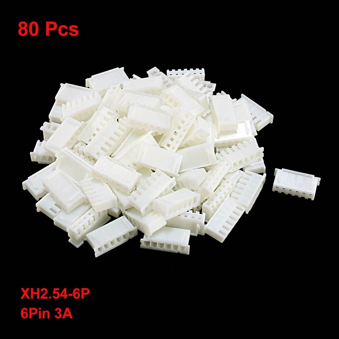 2.54mm XH2.54-6P Connector Kit Pin Housing 6Pin 3A ,80pcs