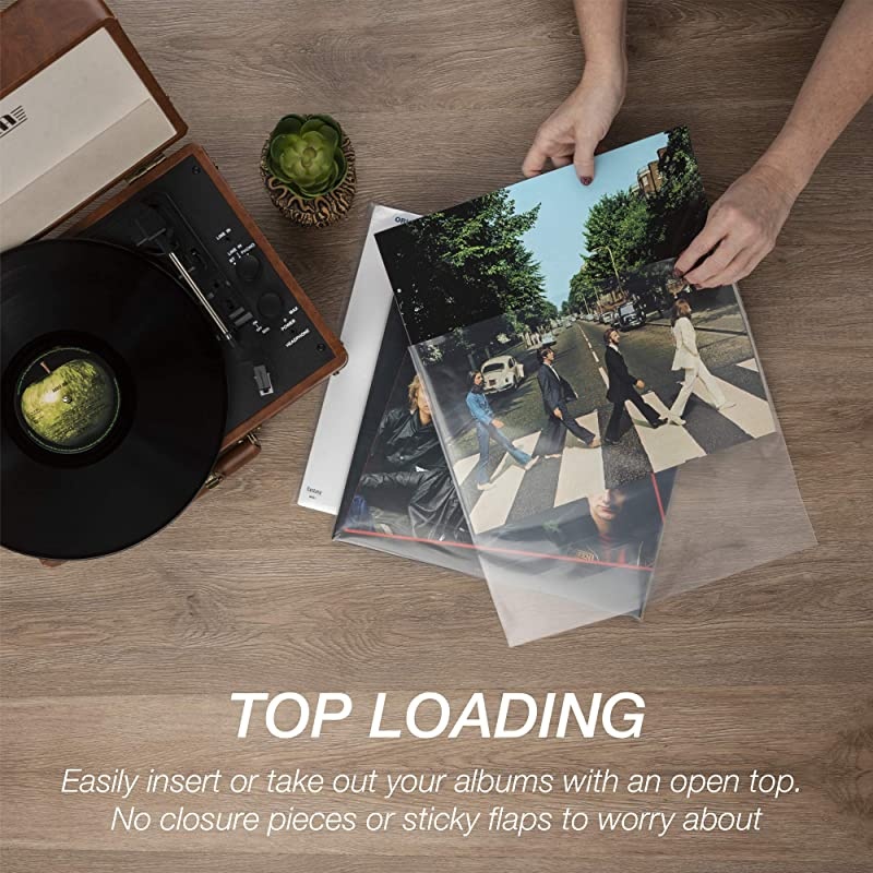 50 Pack Vinyl Record Storage Clear Outer Plastic Sleeves for Your Vinyl Records Collection 1275 x 125 3 Mil Clear Polyethylene Vinyl Sleeves