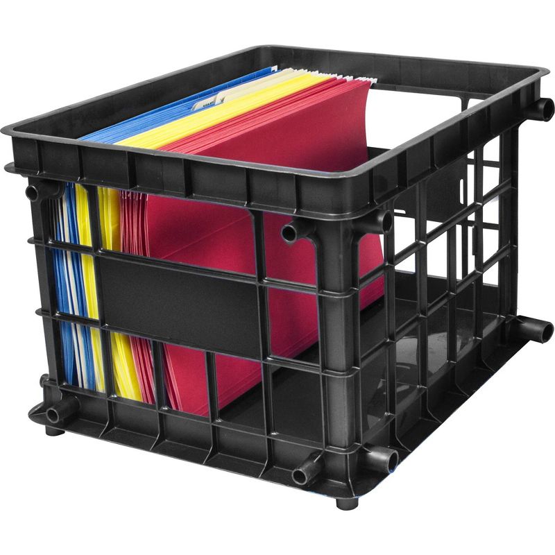 Storex 3pk File Crates Letter Size - Black