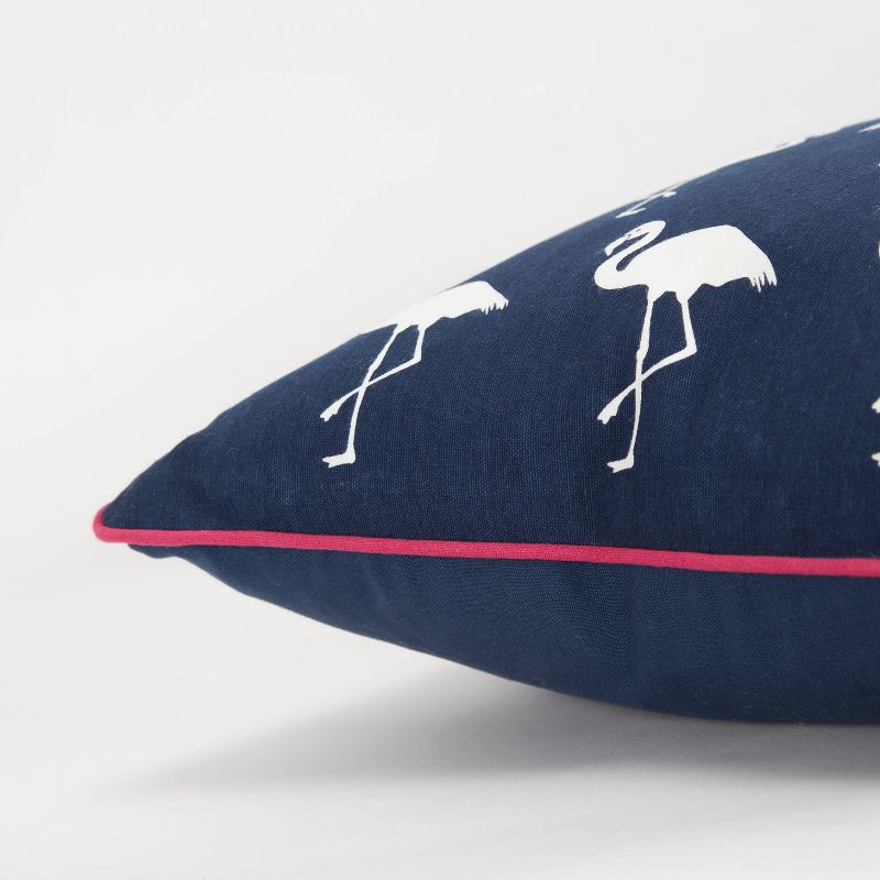 Flamingos Poly Filled Pillow Navy - Rizzy Home