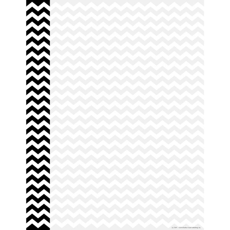 Barker Creek Computer Paper, 8-1/2 x 11 Inches, Black Chevron, 50 Sheets
