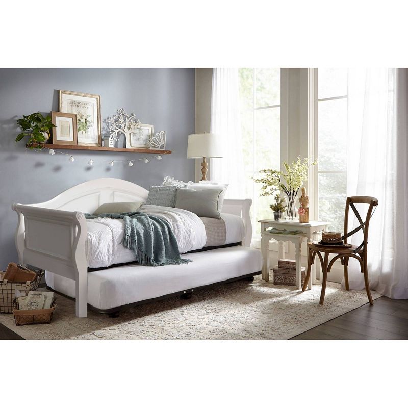 Twin Bedford Complete Wood Daybed with Trundle White - Hillsdale Furniture