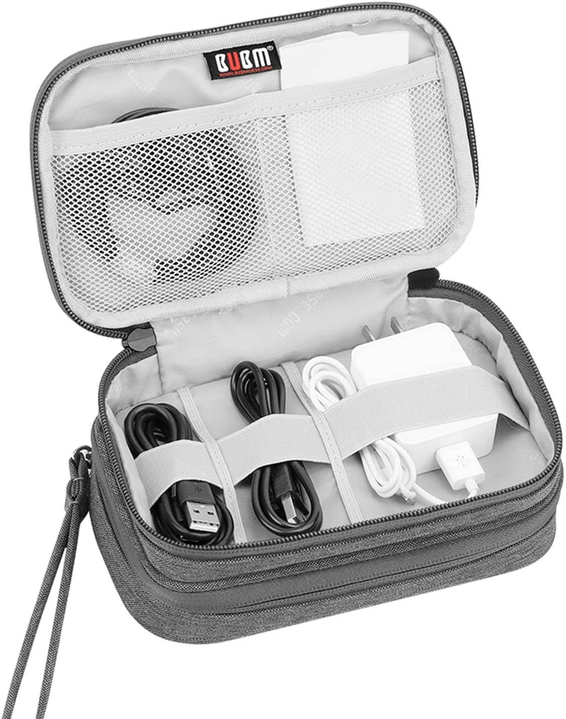 BUBM Double Compartment Storage Case Compatible with 3DS/3DS XL/New 2DS XL, Protective Carrying Bag, Portable Travel Organizer Case Compatible with 3DS/3DS XL/New 2DS XL and Accessories,Gray