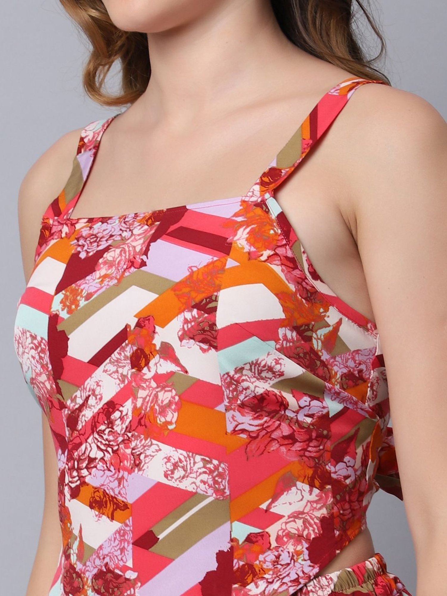 Erotissch Pink & Orange Printed Beachwear Co-Ord Set