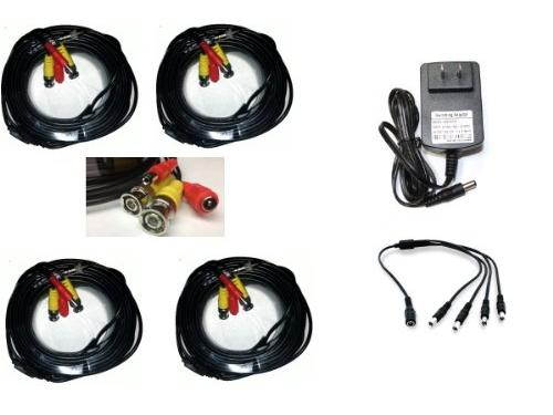 ACELEVEL PREMIUM QUALITY EASY INSTALL CABLE SET (4 PACK) FOR LOREX CAMERAS