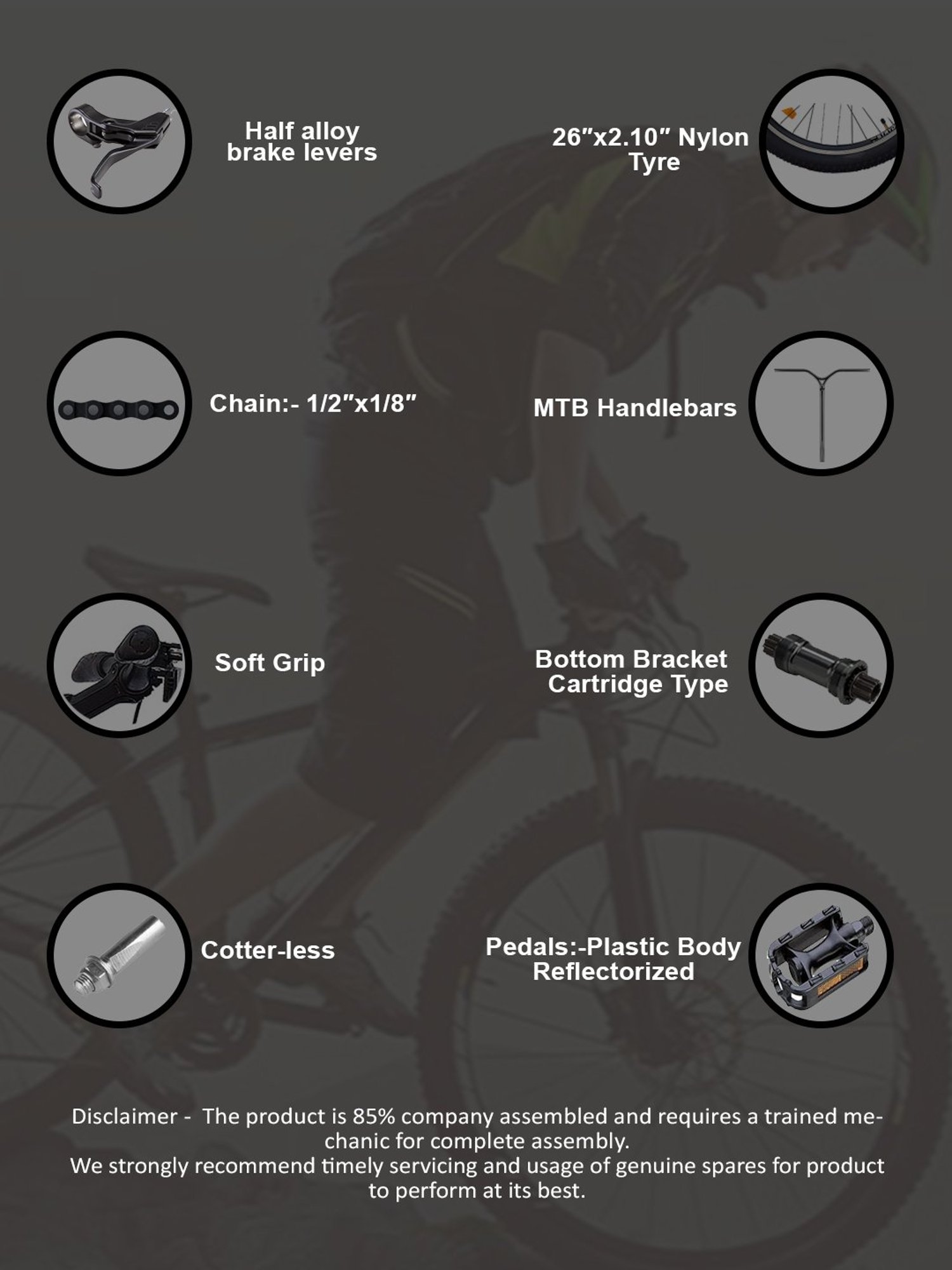 Stryder I-Ride White MTB Comfort Bicycle (26 inch Wheel)