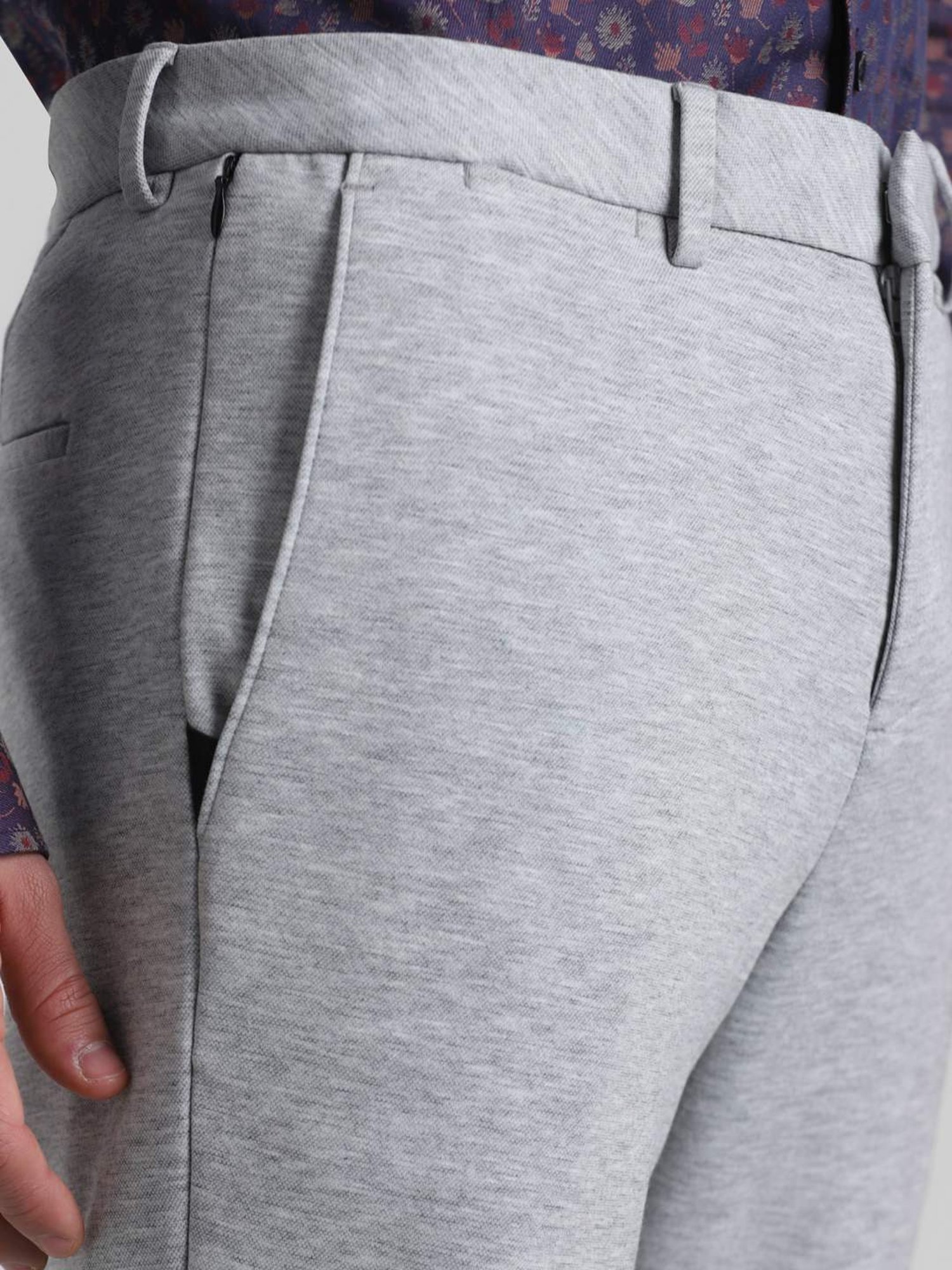 Jack & Jones Light Grey Slim Fit Trousers