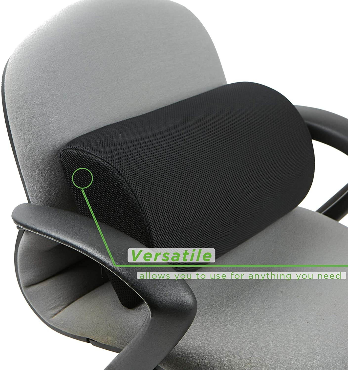 Mind Reader FTFOAM-BLK Rest, Ergonomic Foot, Pressure Relief for Comfort, Back, and Body, Foam Cushion, Black