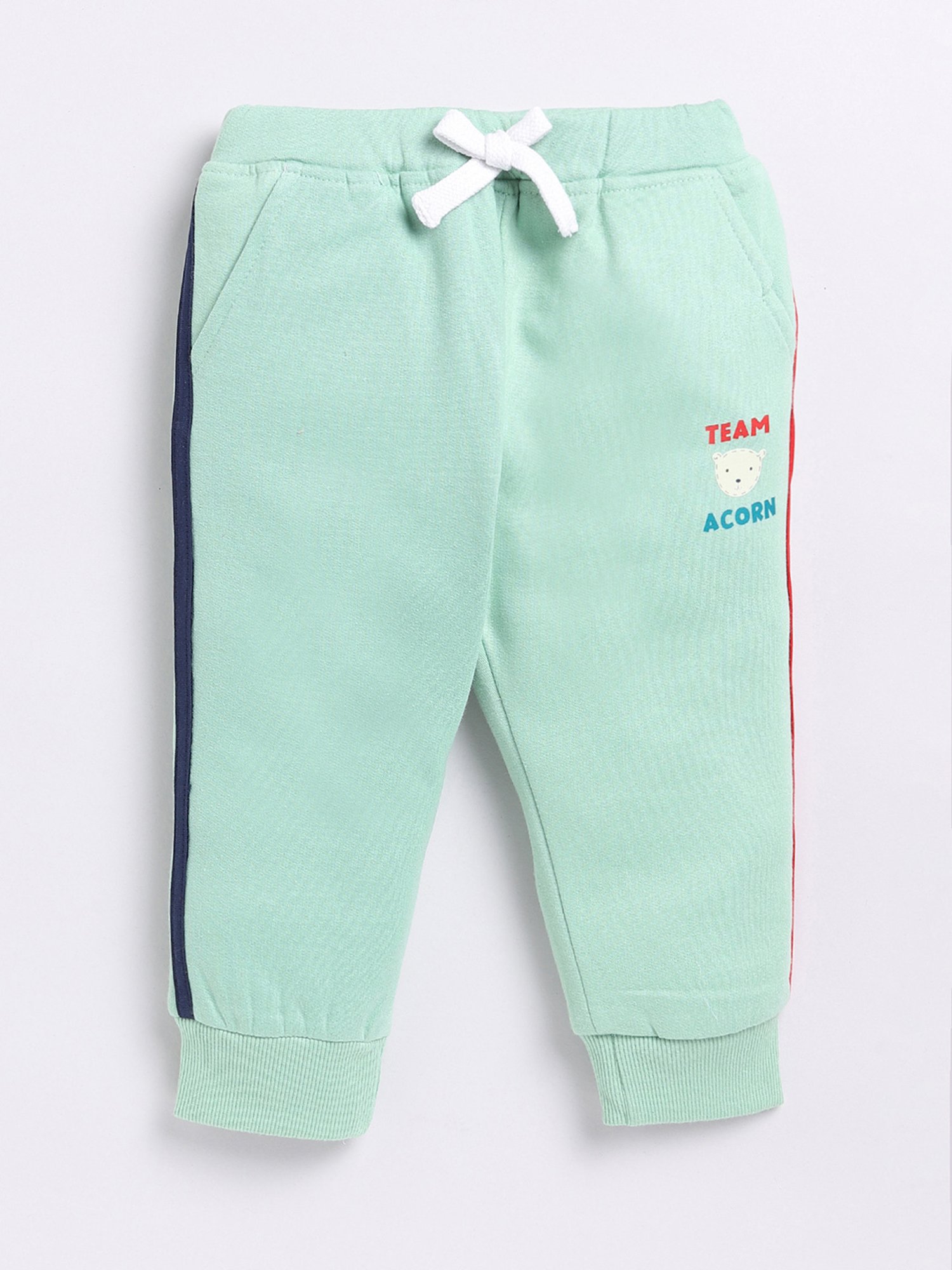 Dollar Kids Green Embroidered Full Sleeves T-Shirt with Joggers