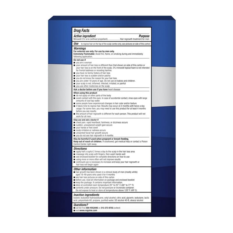 Men's Rogaine 5% Minoxidil Foam for Hair Regrowth - 3-Month Supply