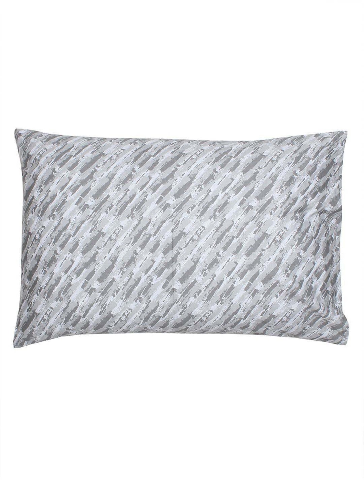 Stoa Paris White & Aqua Cotton 200 TC Pillow Cover - Set of 1