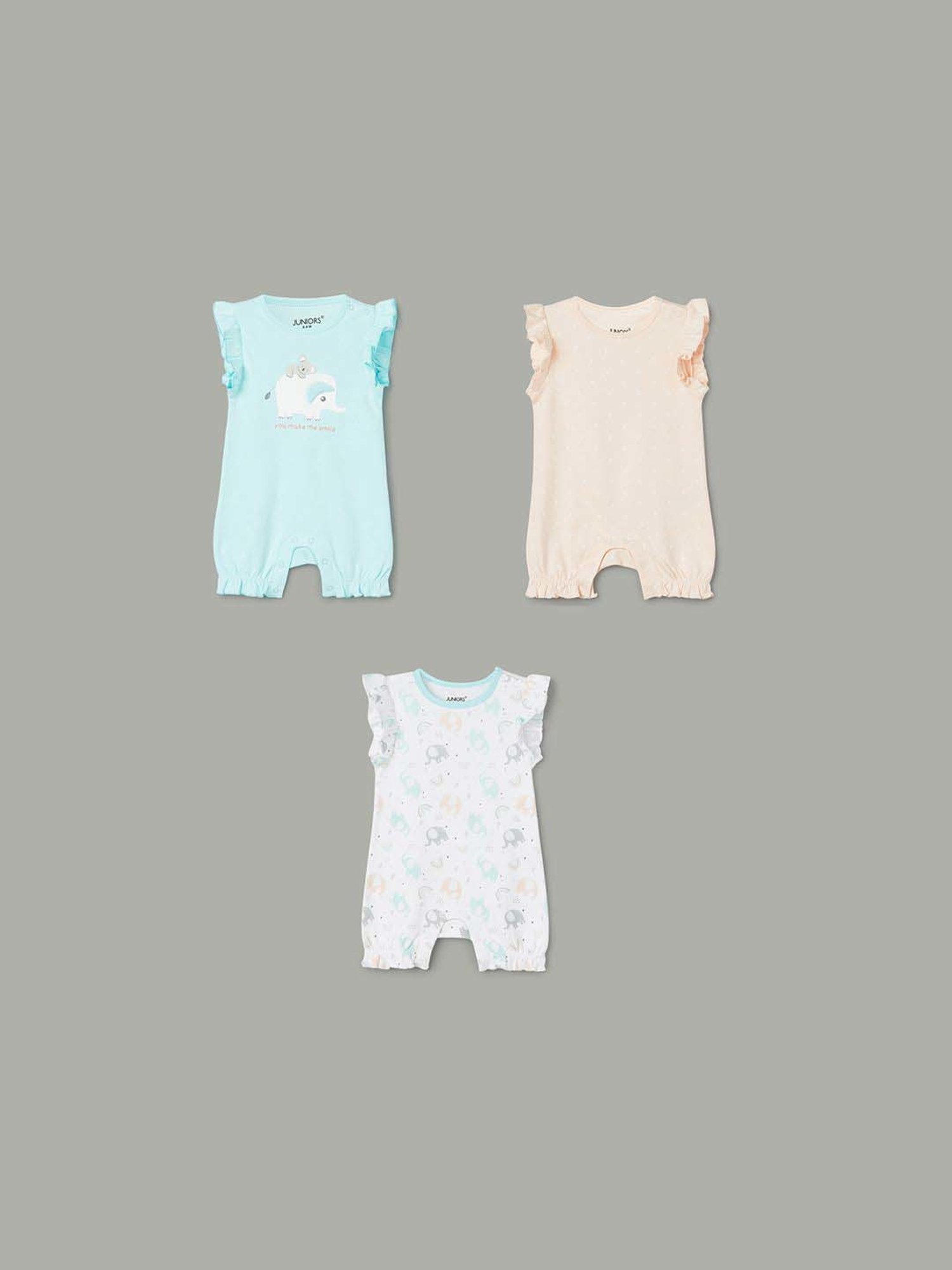 Juniors by Lifestyle Kids Multicolor Cotton Rompers