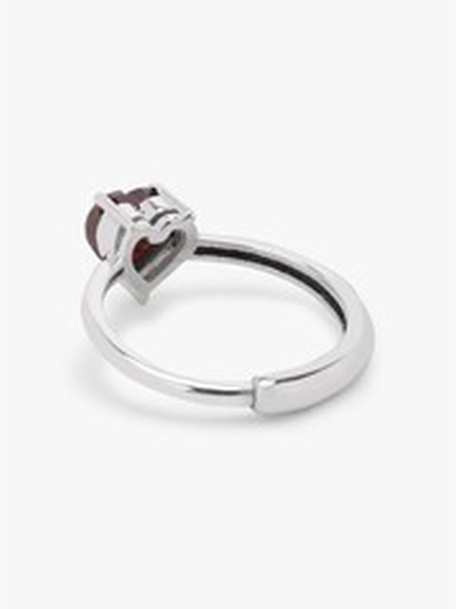 March by FableStreet 92.5 Sterling Silver Red Heart Zircon Ring for Women