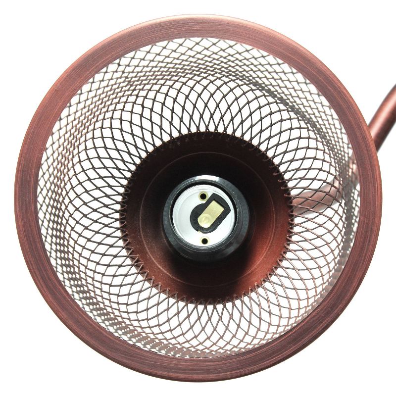 Vintage Arched Floor Lamp with Iron Mesh Shade Red - Lalia Home