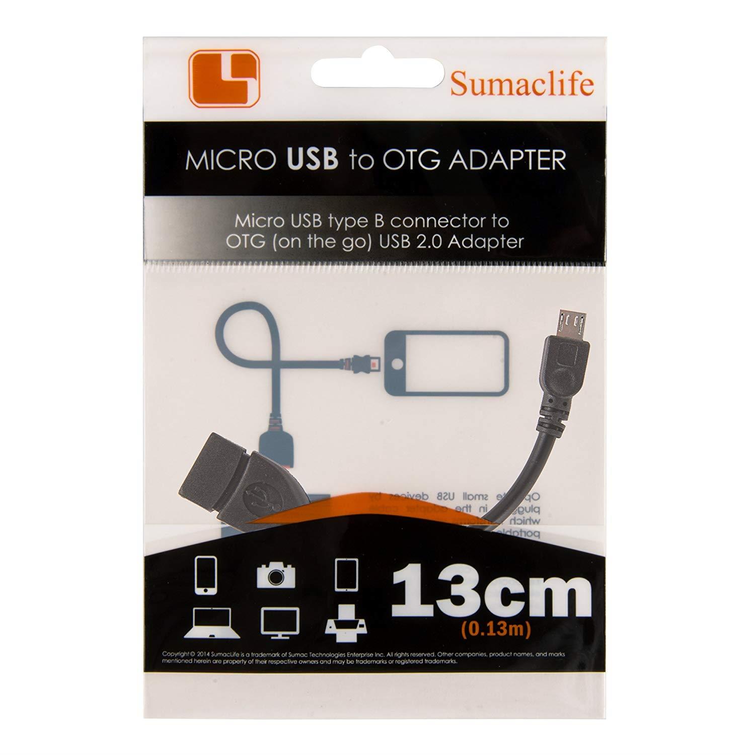 SumacLife USB Converter Kit with Micro USB to USB C Adapter, OTG USB Type A to Micro USB Adapter, and Carrying Pouch