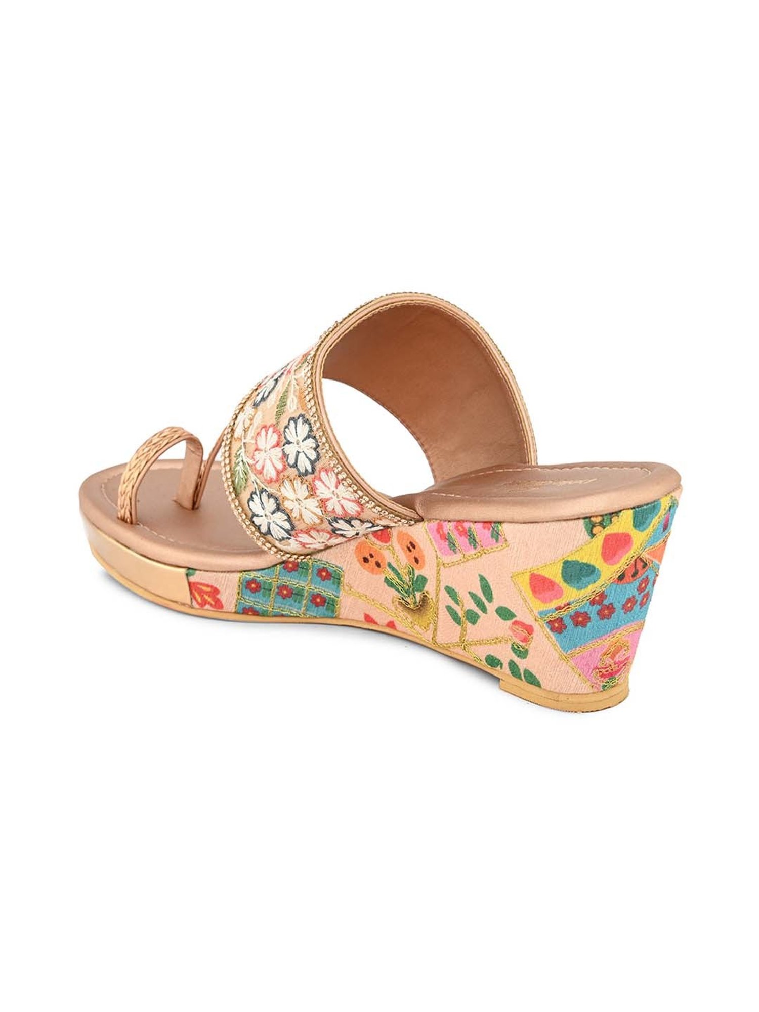 Pelle Albero Women's Rose Gold Toe Ring Sandals