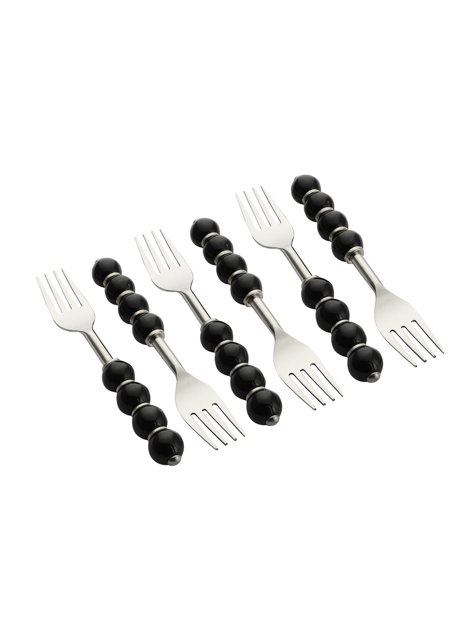 VarEesha Black Steel Forks - Set of 6