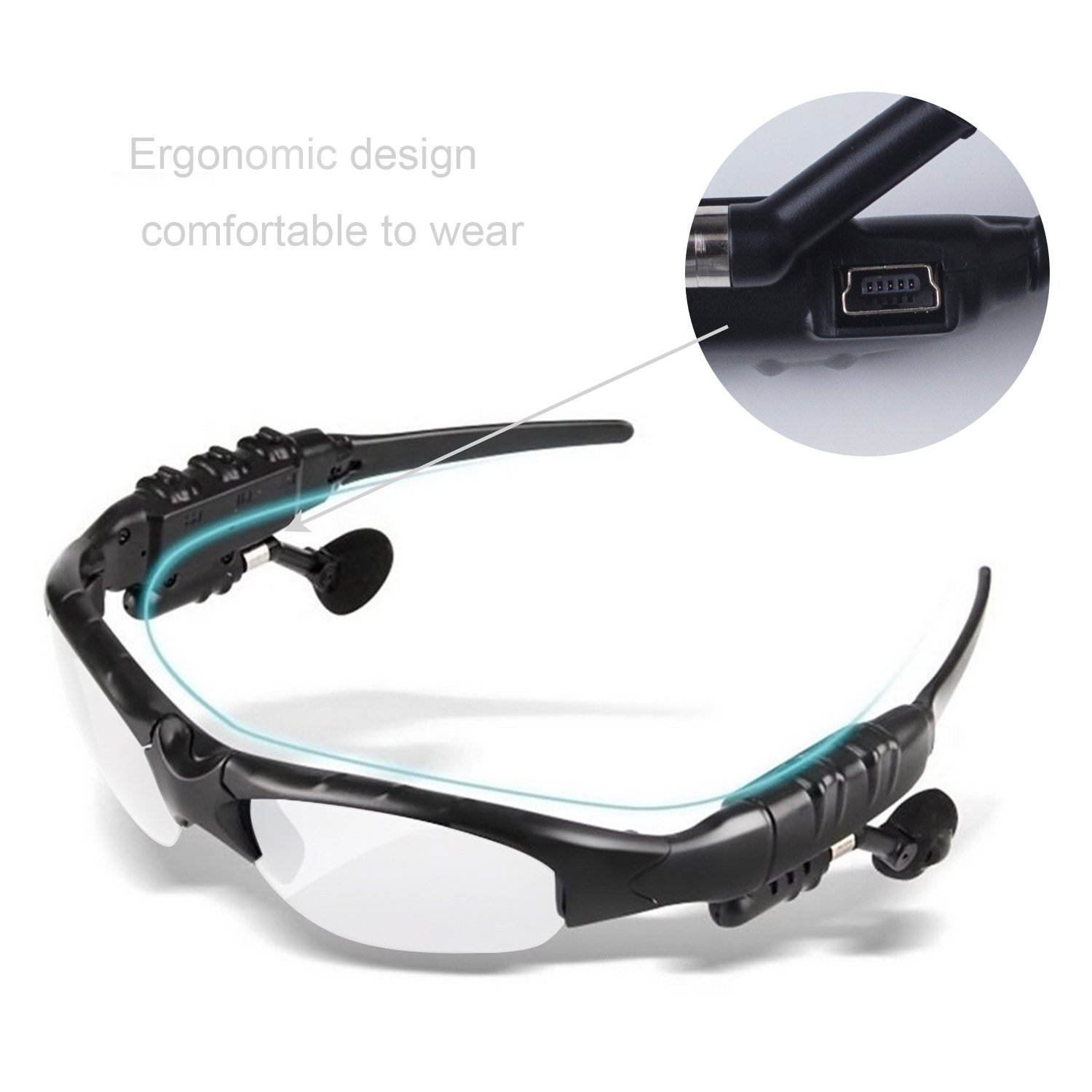 Werleo Sunglasses Headset Headphone Bluetooth Wireless Music Sunglasses Headsets Compatible iPhone Samsung LG and Smart Phones PC Tablets