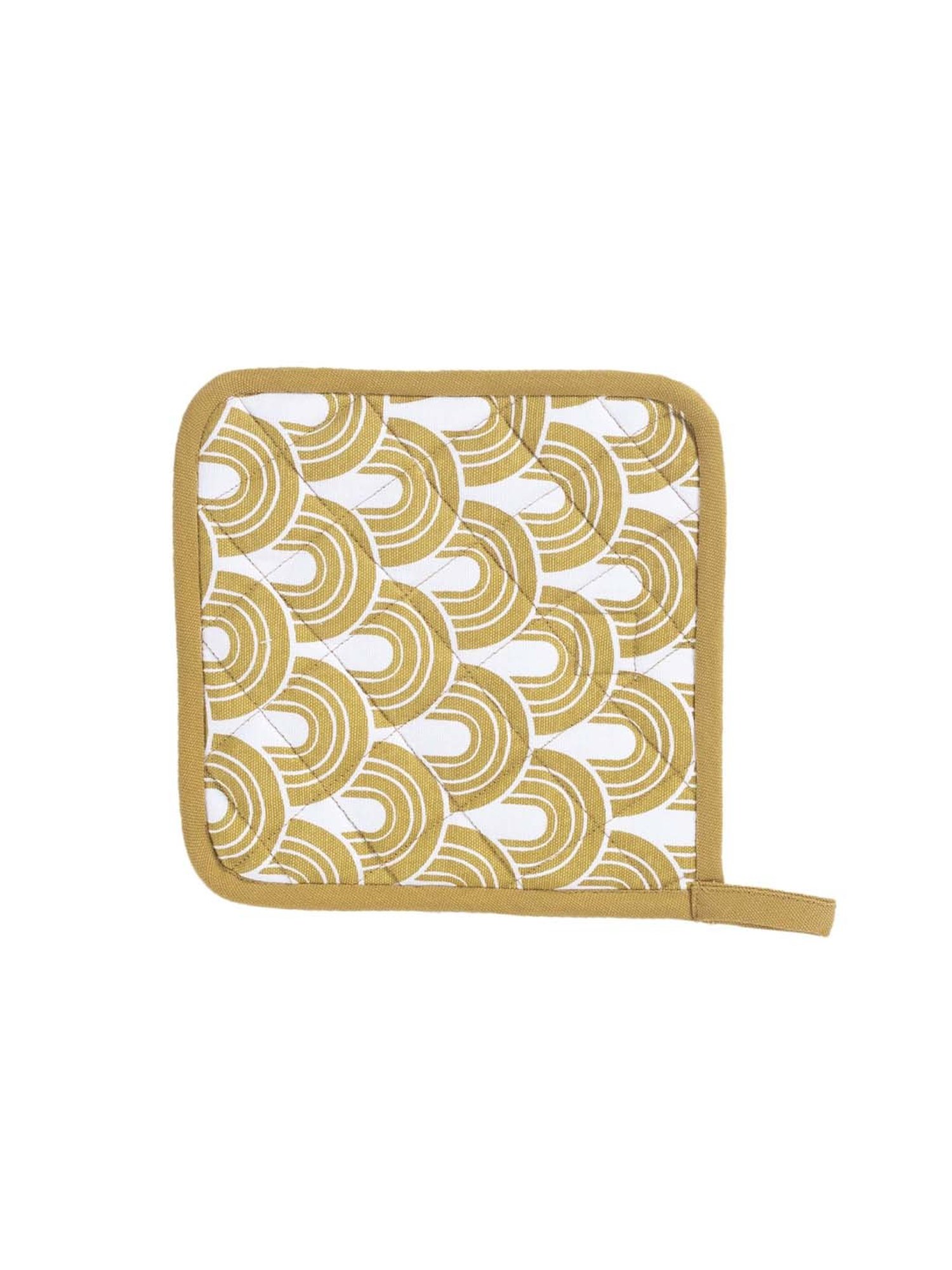 Maspar Mustard 100% Cotton 225 GSM Pot Holder - Set of 2