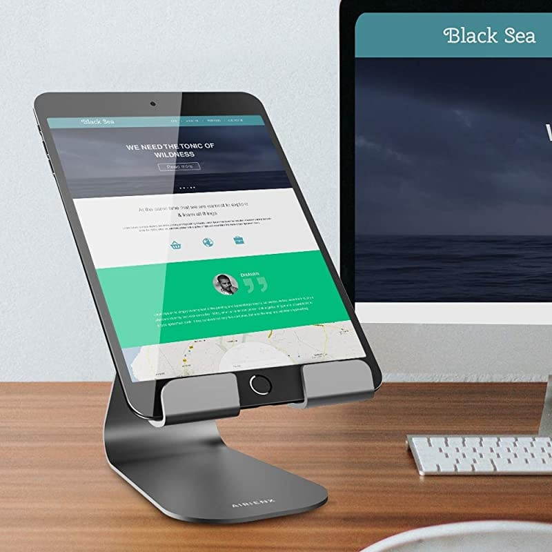 Adjustable Tablet Stand  Heavy Duty Desktop Stand Holder Dock Compatible with Tablets Such as iPad Pro 97 105129 Air Mini 4 3 2 Kindle Fire Tab EReader and More 413 Gun Metal