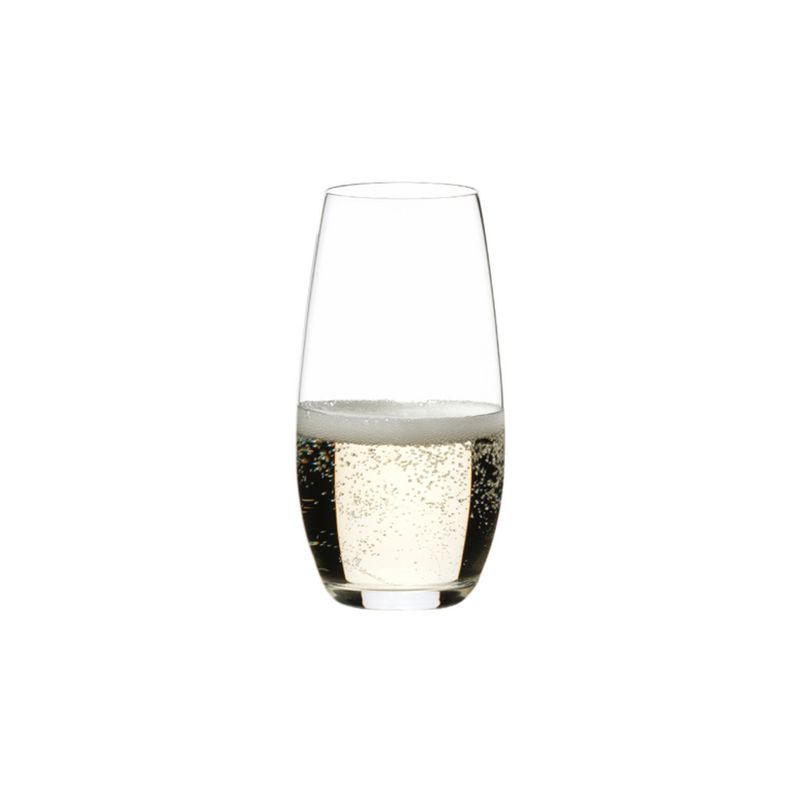 Riedel O Wine 9.31-Ounce 4.8-Inch Drink Glass Tumbler Champagne Stemless Home Kitchen and Bar Fine Crystal Flute Glasses, Set of 2